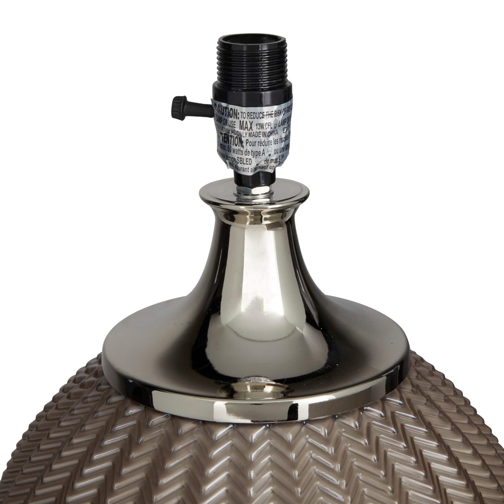 Grey Polyester Transitional Table Lamp, 27" x 17" x 17"